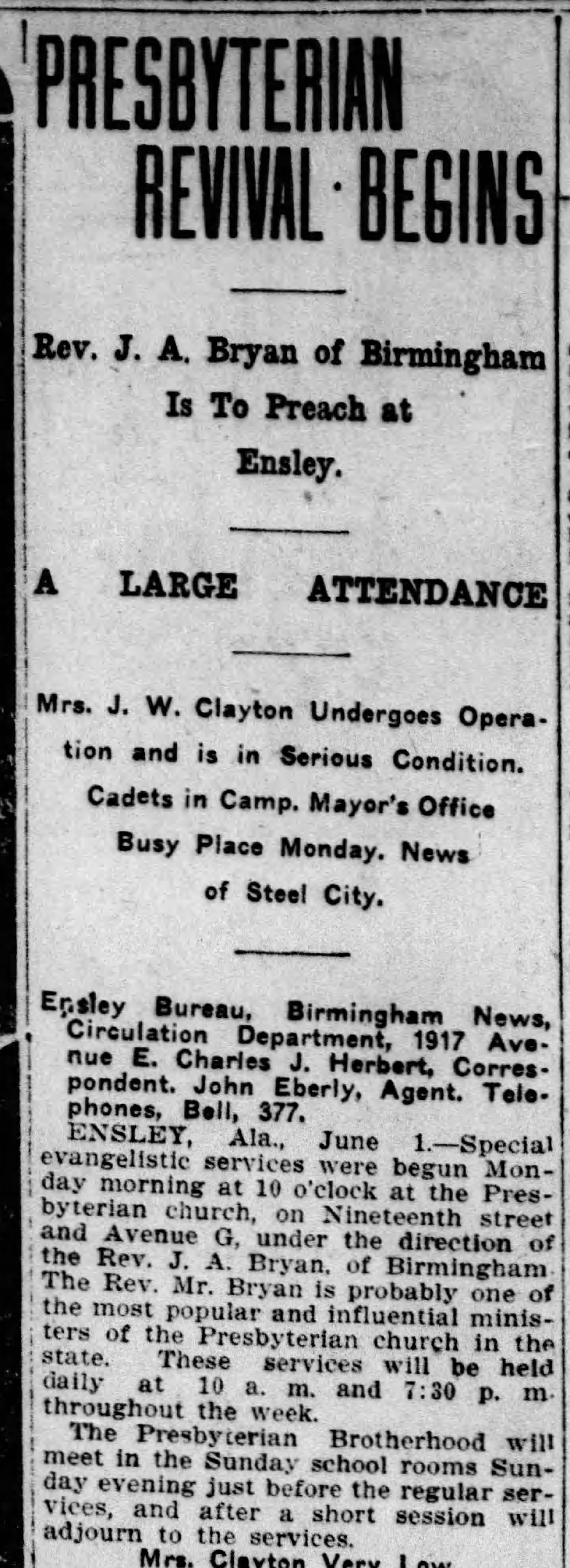 Presbyterian Revival Begins